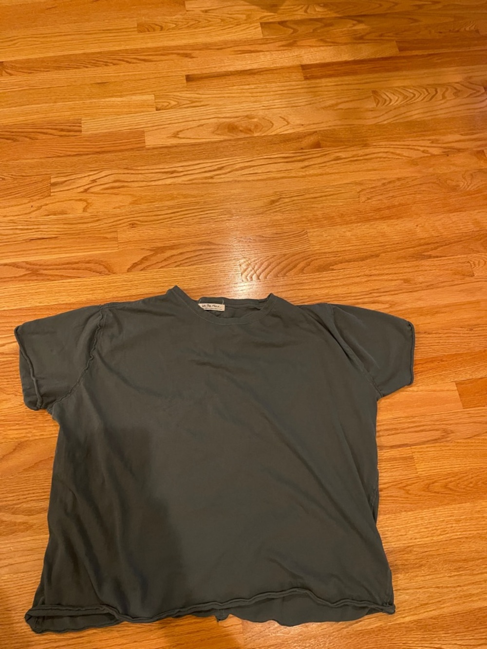 Free People Relaxed Short Sleeve Tee in Charcoal
